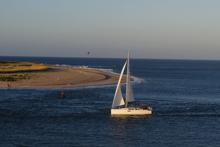 a small boat in a body of water