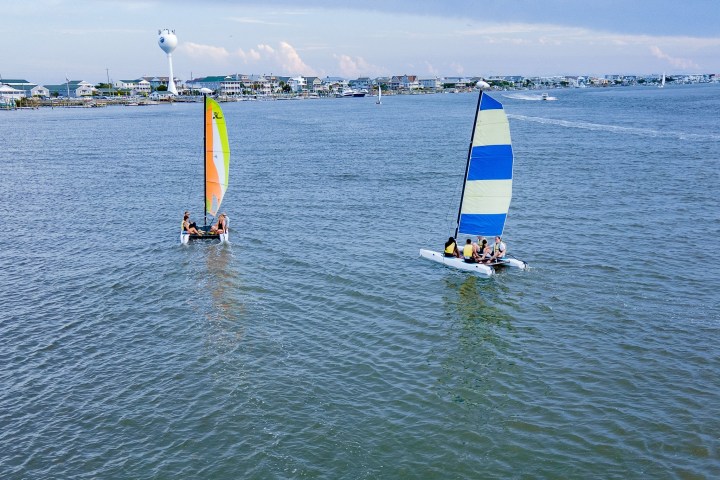 a small boat in a body of water